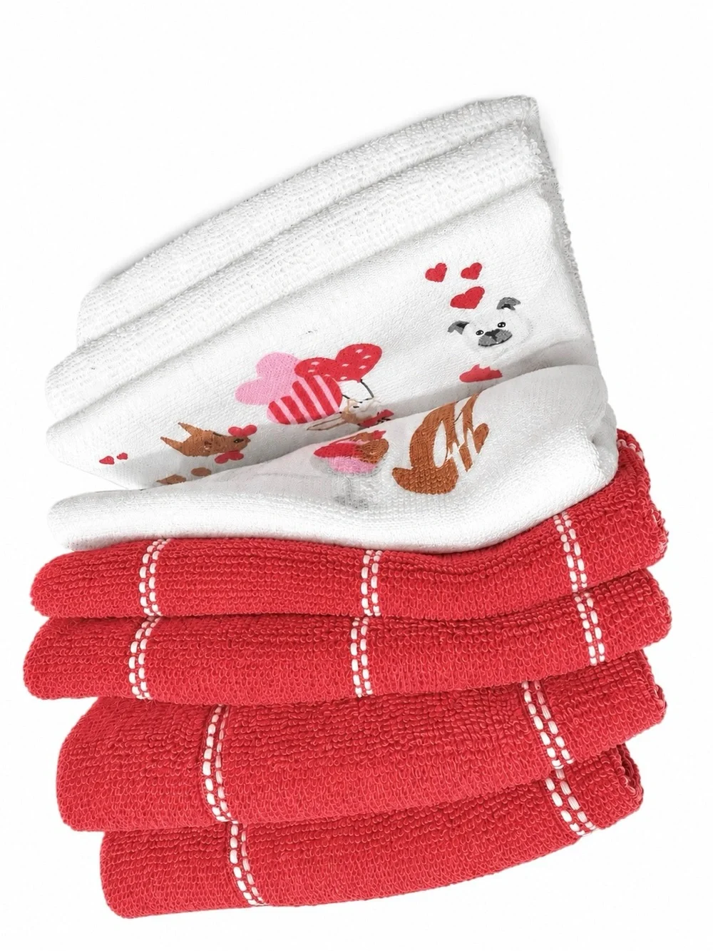 Member's Mark White Embroidered Dog Kitchen Towel Set